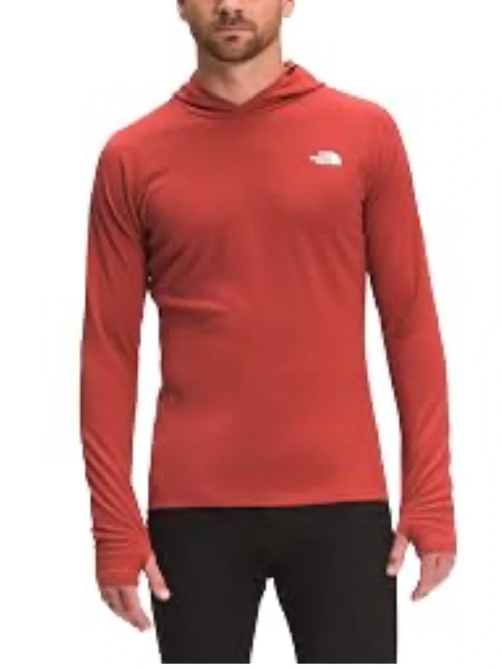 The North Face Wander Coral-Red Hooded Long Sleeve shirt Size L NEW